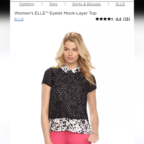 Elle eyelet mock layered top size L - Picture 14 of 14